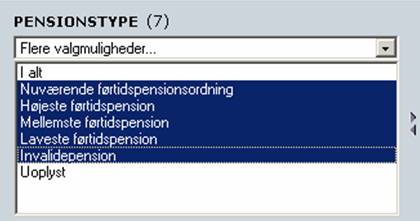 Oversigt over pensionstyper